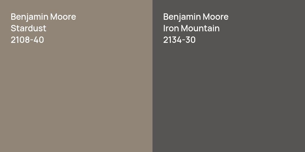 Benjamin Moore Stardust vs. Benjamin Moore Iron Mountain