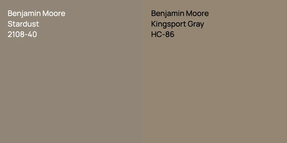 Benjamin Moore Stardust vs. Benjamin Moore Kingsport Gray