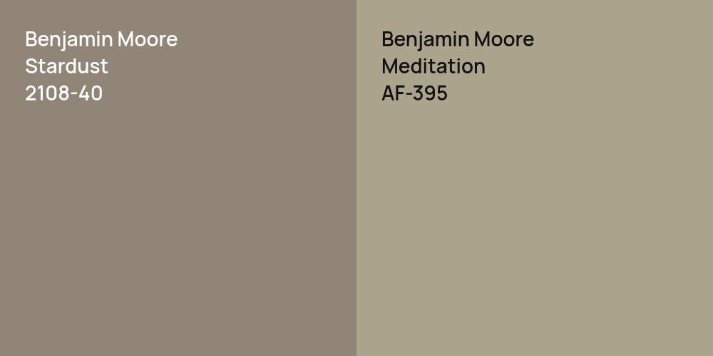 Benjamin Moore Stardust vs. Benjamin Moore Meditation