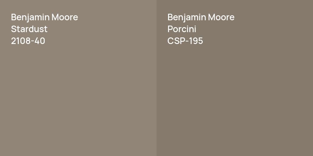 Benjamin Moore Stardust vs. Benjamin Moore Porcini