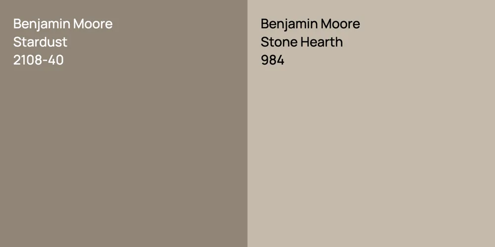 Benjamin Moore Stardust vs. Benjamin Moore Stone Hearth