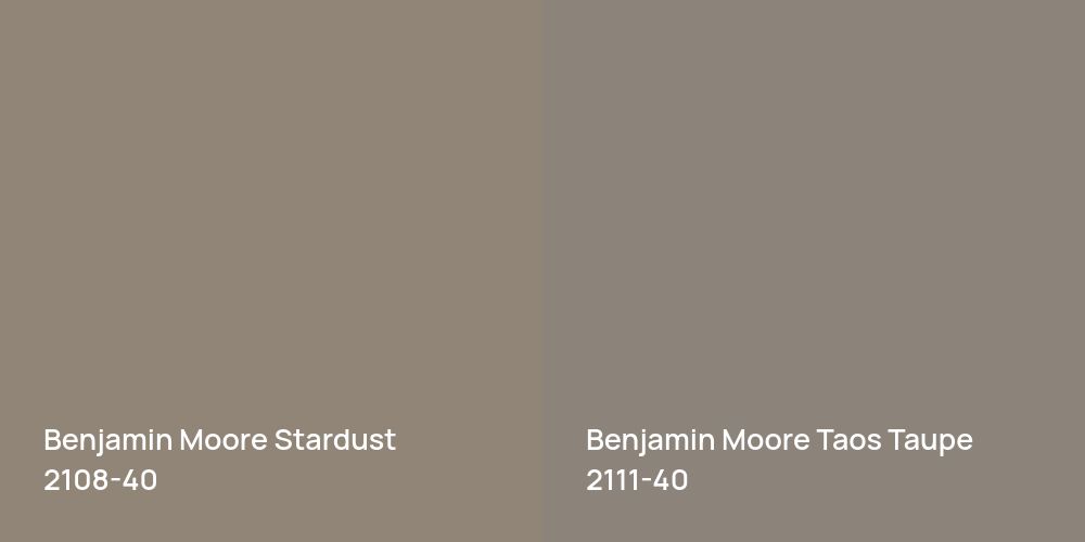 Benjamin Moore Stardust vs. Benjamin Moore Taos Taupe