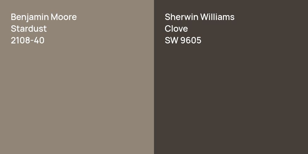 Benjamin Moore Stardust vs. Sherwin Williams Clove