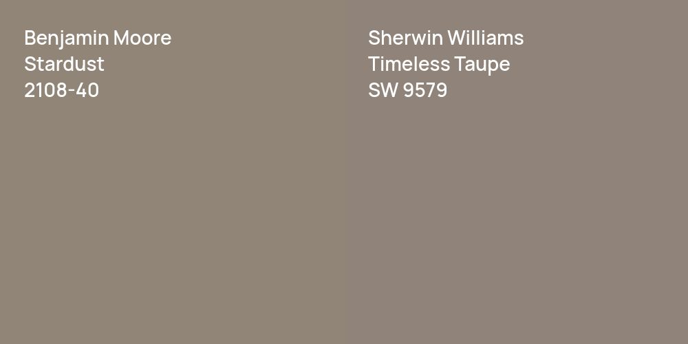 Benjamin Moore Stardust vs. Sherwin Williams Timeless Taupe