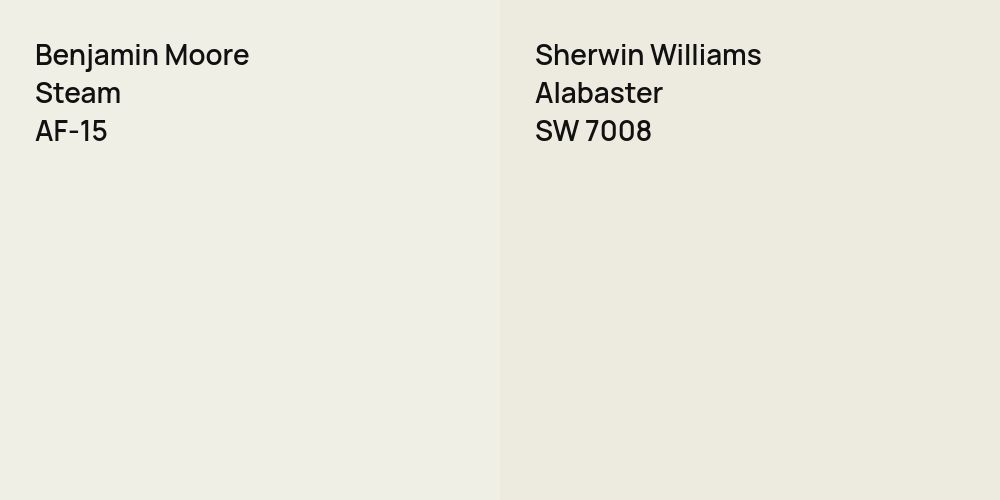 Benjamin Moore Steam vs. Sherwin Williams Alabaster