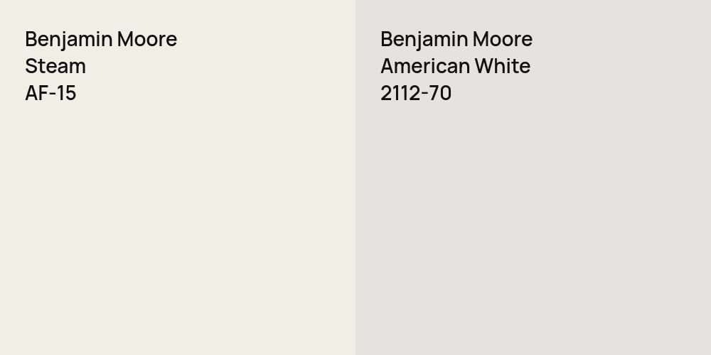 Benjamin Moore Steam vs. Benjamin Moore American White