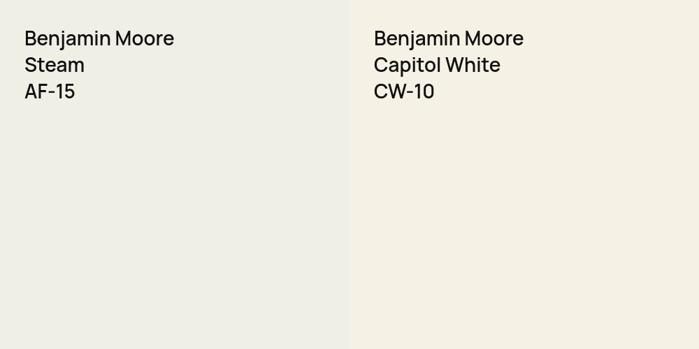 Benjamin Moore Steam vs. Benjamin Moore Capitol White