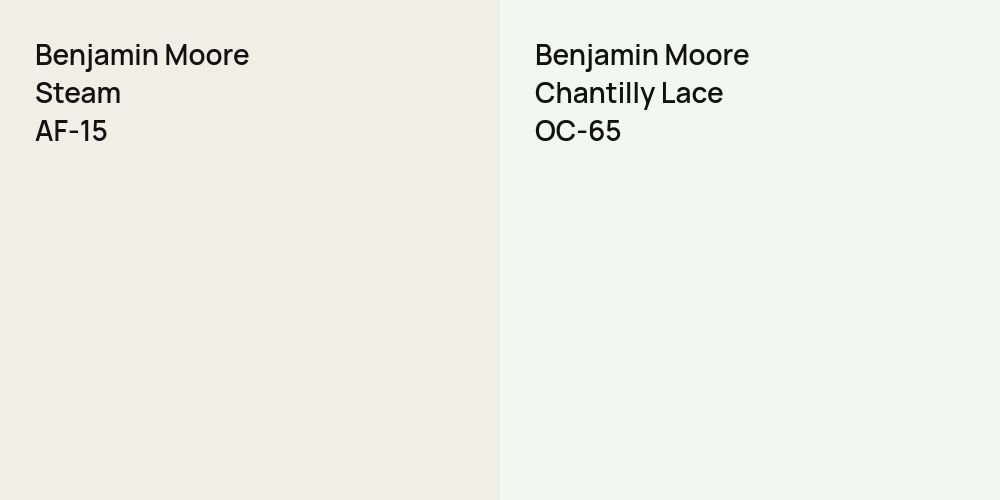 Benjamin Moore Steam vs. Benjamin Moore Chantilly Lace