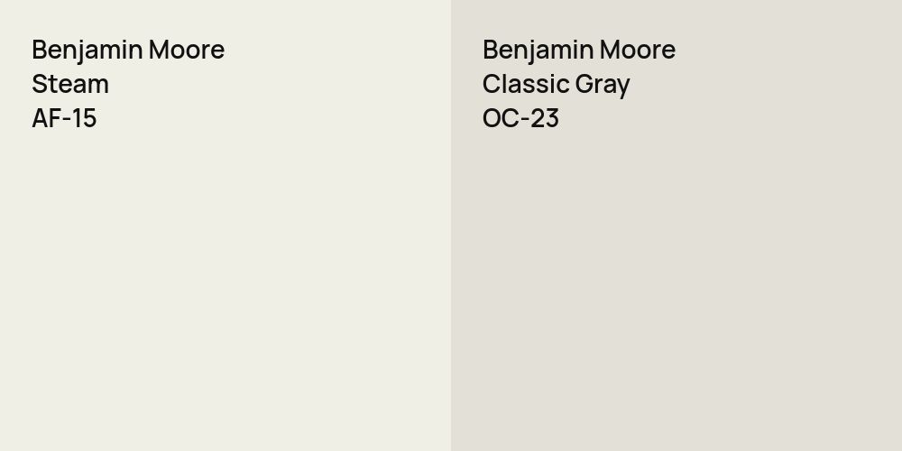 Benjamin Moore Steam vs. Benjamin Moore Classic Gray