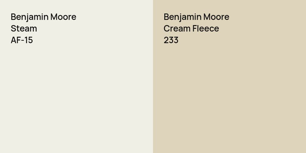 Benjamin Moore Steam vs. Benjamin Moore Cream Fleece