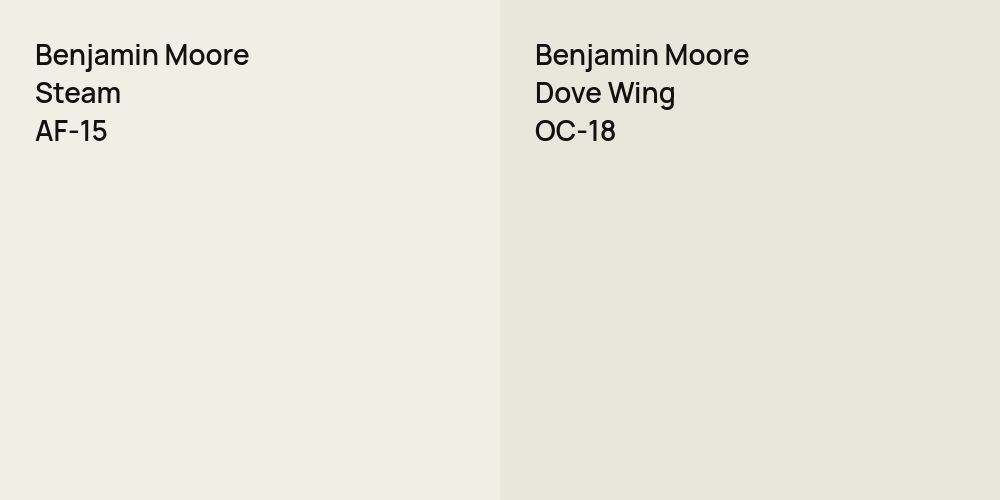 Benjamin Moore Steam vs. Benjamin Moore Dove Wing