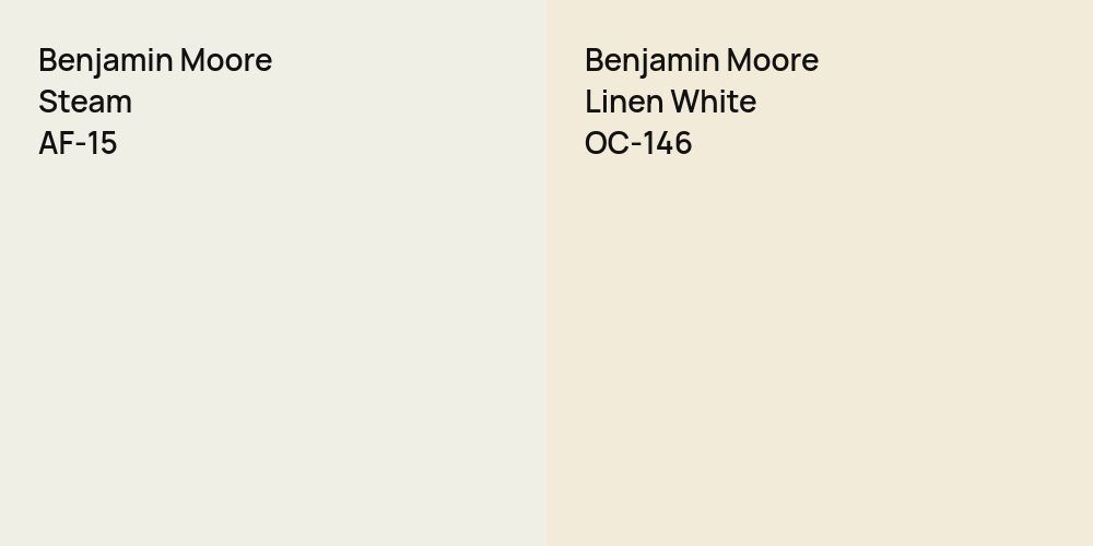 Benjamin Moore Steam vs. Benjamin Moore Linen White