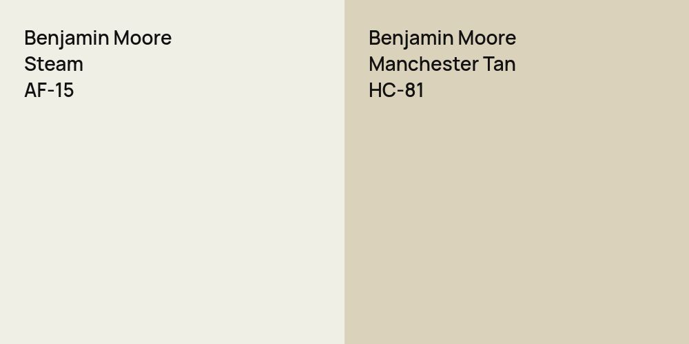 Benjamin Moore Steam vs. Benjamin Moore Manchester Tan