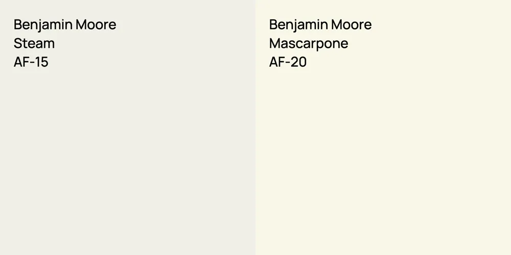 Benjamin Moore Steam vs. Benjamin Moore Mascarpone