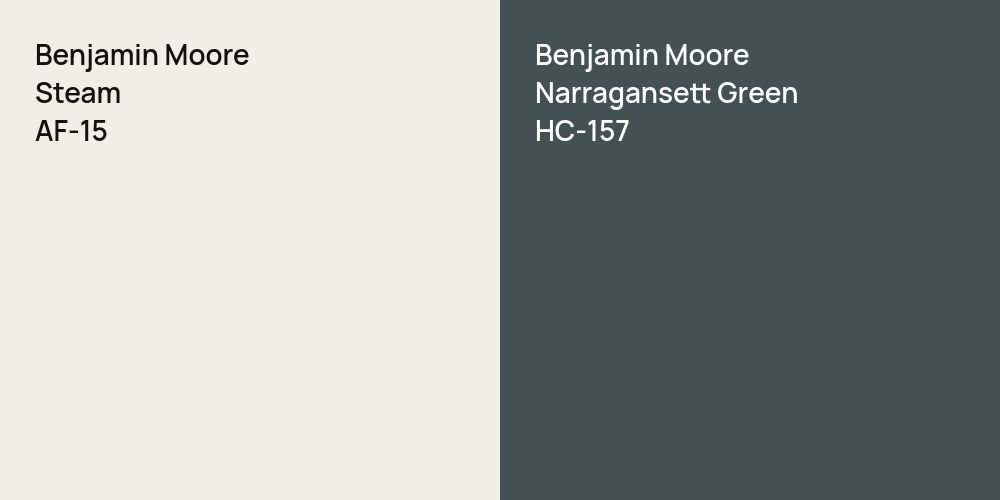 Benjamin Moore Steam vs. Benjamin Moore Narragansett Green