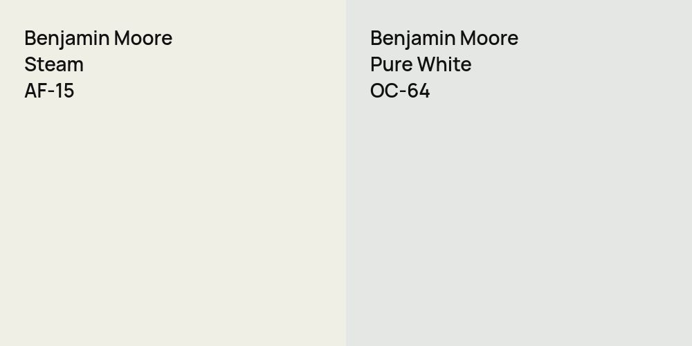 Benjamin Moore Steam vs. Benjamin Moore Pure White