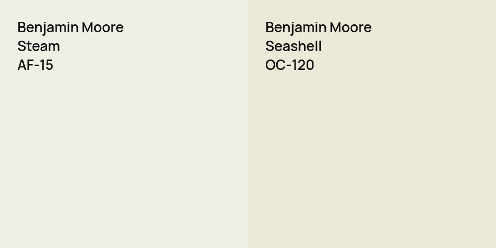 Benjamin Moore Steam vs. Benjamin Moore Seashell