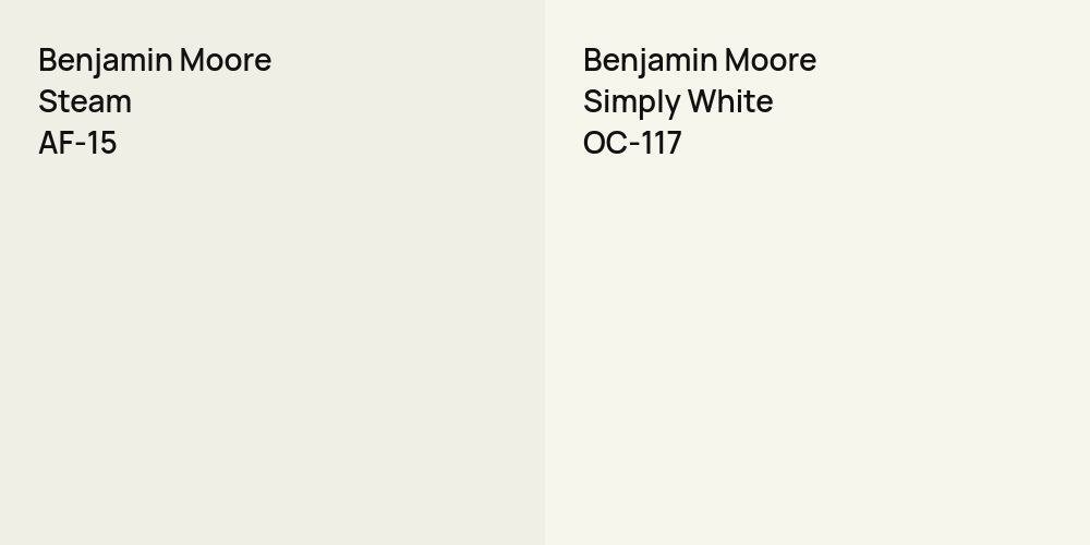 Benjamin Moore Steam vs. Benjamin Moore Simply White