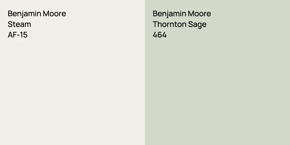 Benjamin Moore Steam vs. Benjamin Moore Thornton Sage