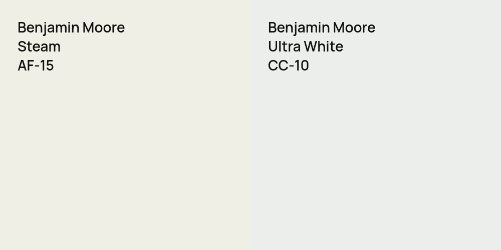 Benjamin Moore Steam vs. Benjamin Moore Ultra White