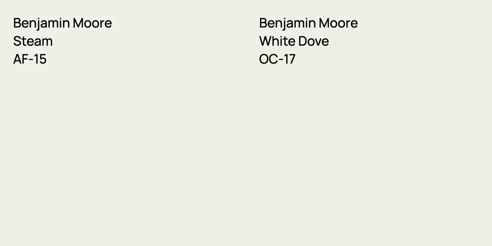 Benjamin Moore Steam vs. Benjamin Moore White Dove