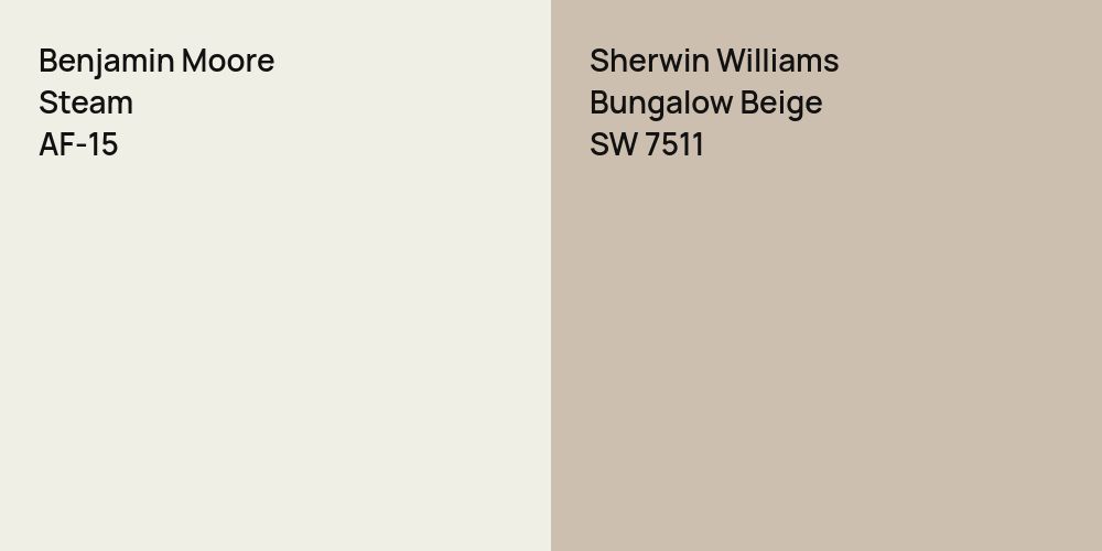 Benjamin Moore Steam vs. Sherwin Williams Bungalow Beige