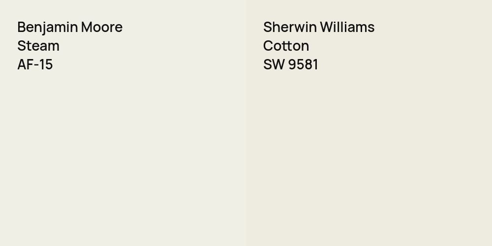 Benjamin Moore Steam vs. Sherwin Williams Cotton