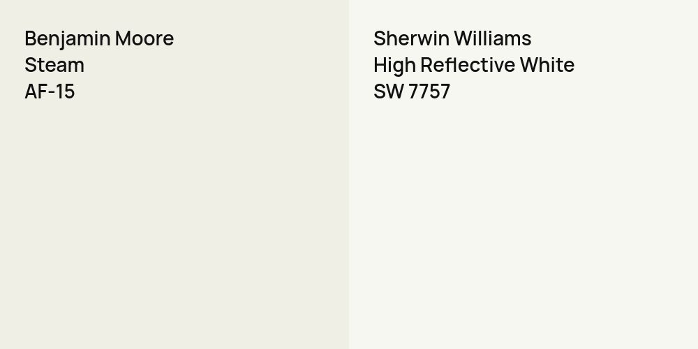 Benjamin Moore Steam vs. Sherwin Williams High Reflective White