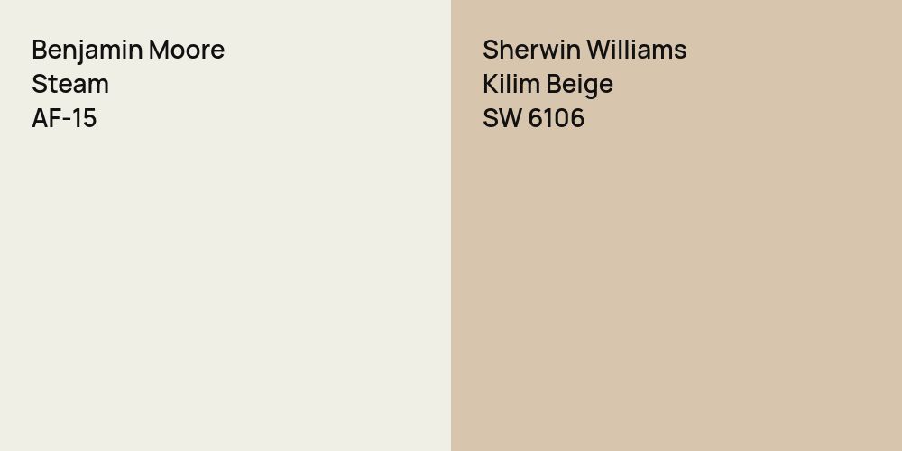 Benjamin Moore Steam vs. Sherwin Williams Kilim Beige