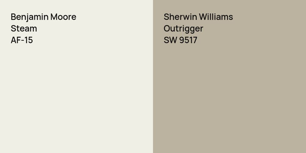 Benjamin Moore Steam vs. Sherwin Williams Outrigger