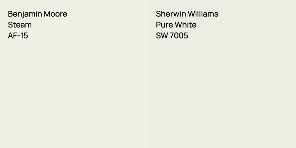 Benjamin Moore Steam vs. Sherwin Williams Pure White