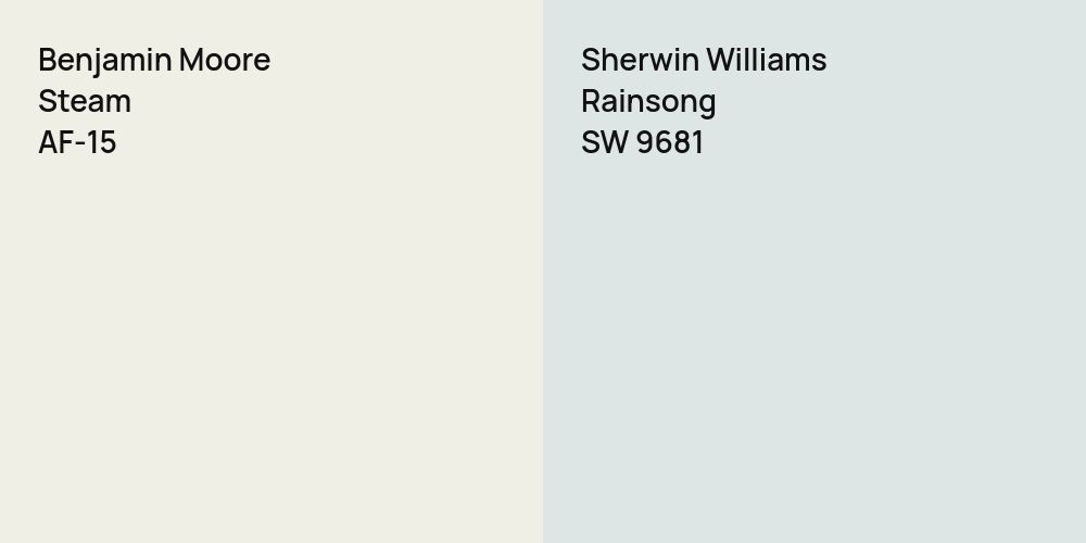 Benjamin Moore Steam vs. Sherwin Williams Rainsong