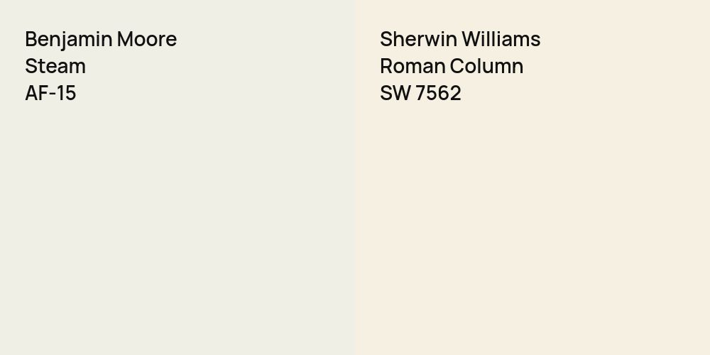 Benjamin Moore Steam vs. Sherwin Williams Roman Column