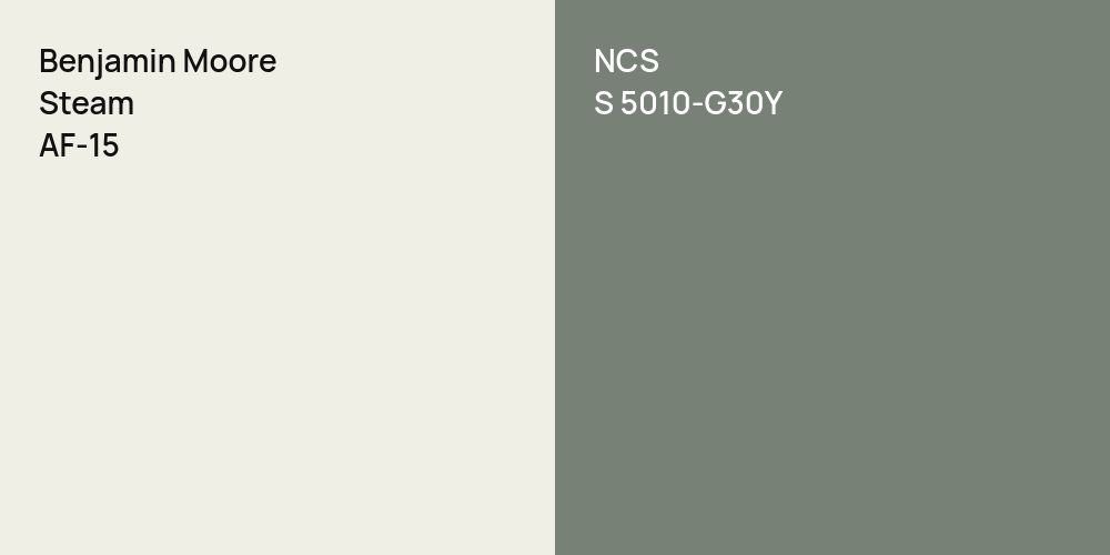 Benjamin Moore Steam vs. NCS S 5010-G30Y