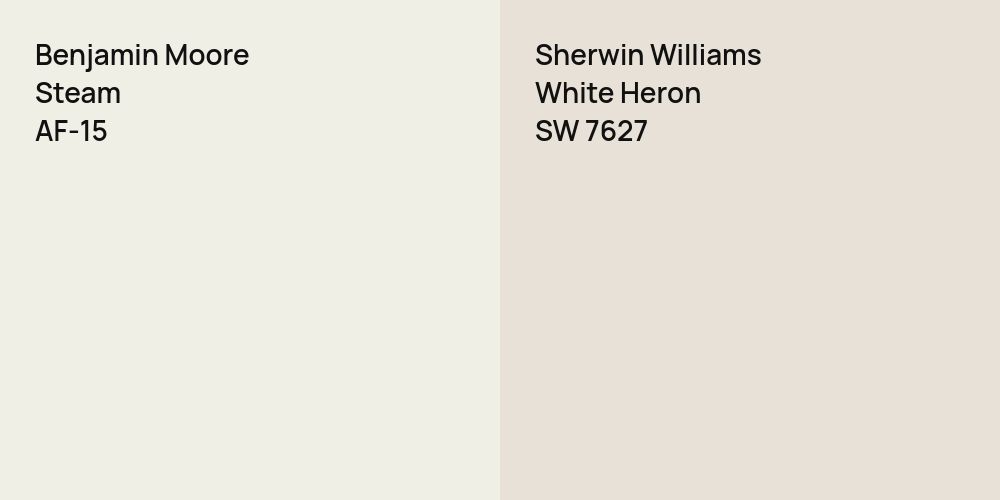 Benjamin Moore Steam vs. Sherwin Williams White Heron