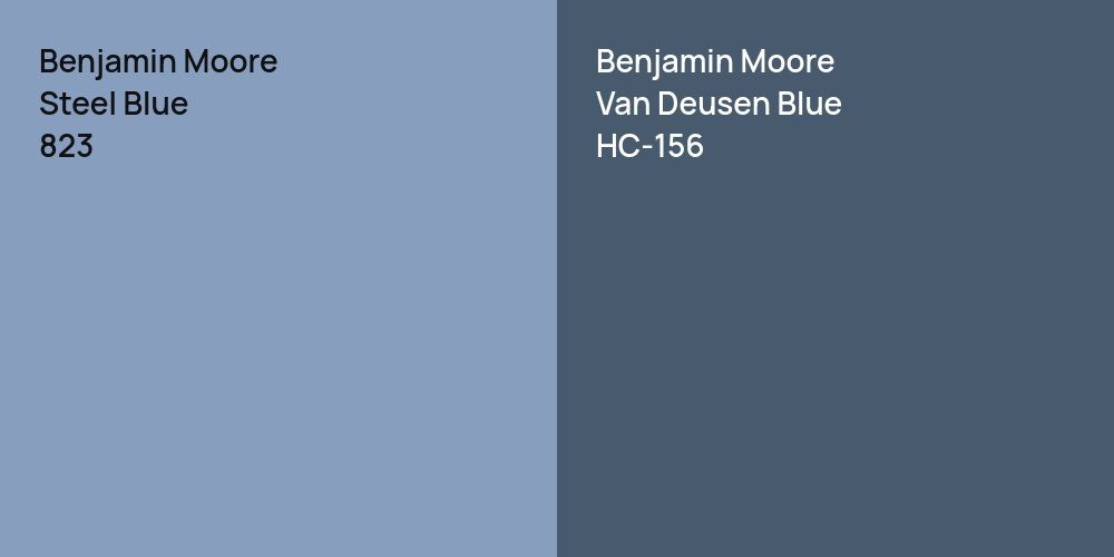 Benjamin Moore Steel Blue vs. Benjamin Moore Van Deusen Blue