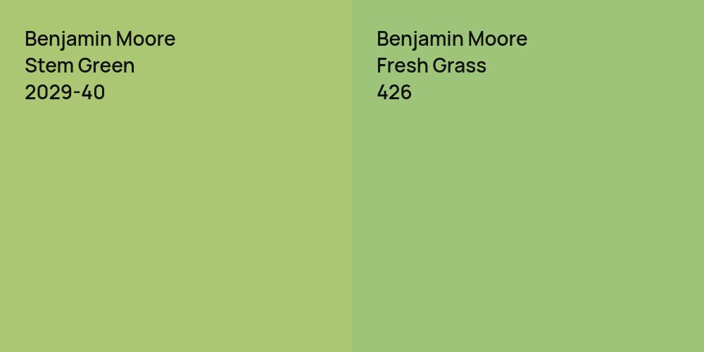 Benjamin Moore Stem Green vs. Benjamin Moore Fresh Grass