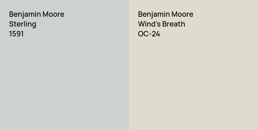 Benjamin Moore Sterling vs. Benjamin Moore Wind's Breath