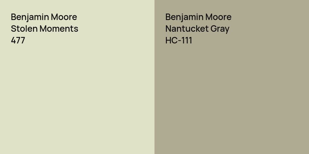 Benjamin Moore Stolen Moments vs. Benjamin Moore Nantucket Gray