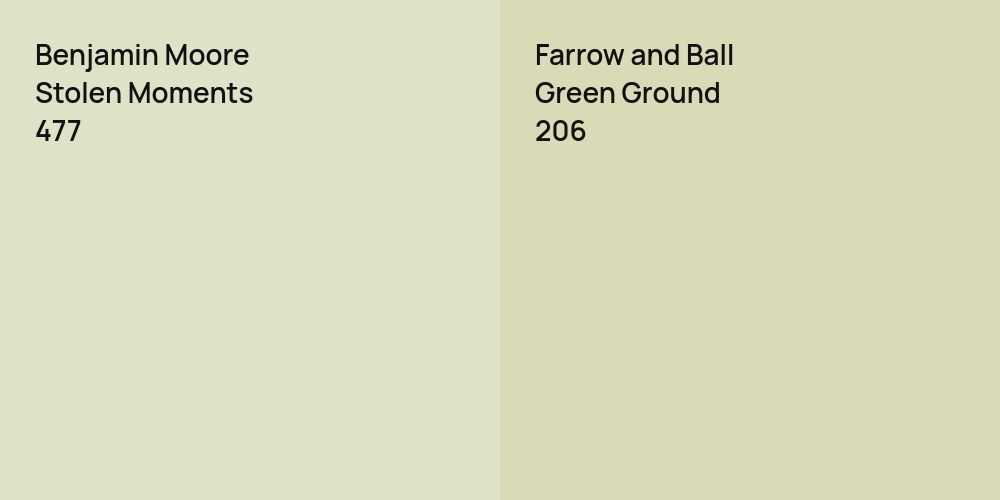 Benjamin Moore Stolen Moments vs. Farrow and Ball Green Ground