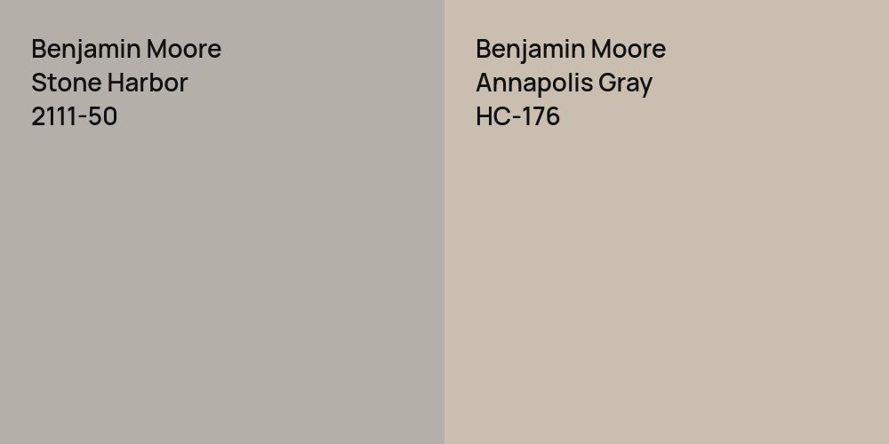 Benjamin Moore Stone Harbor vs. Benjamin Moore Annapolis Gray