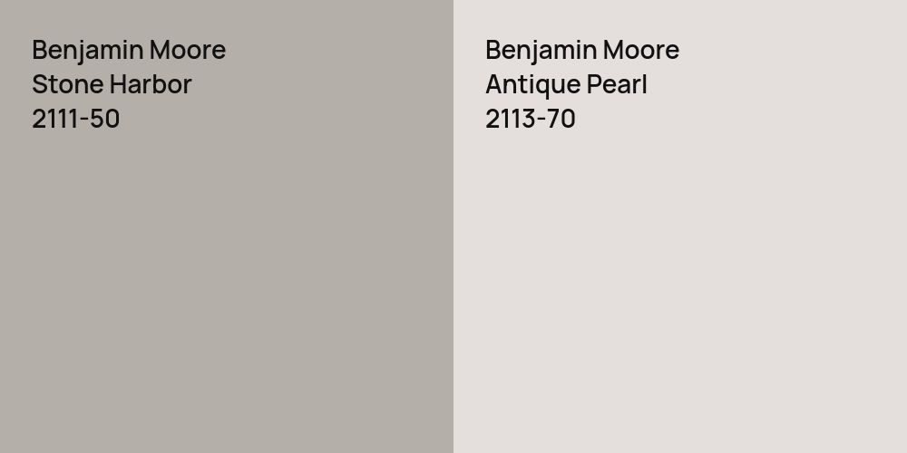 Benjamin Moore Stone Harbor vs. Benjamin Moore Antique Pearl