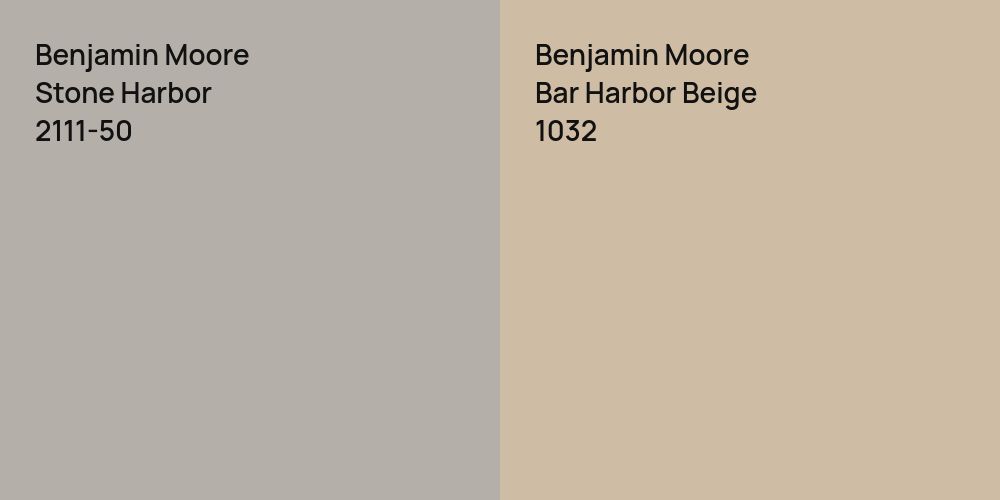 Benjamin Moore Stone Harbor vs. Benjamin Moore Bar Harbor Beige