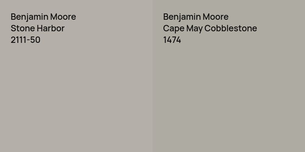 Benjamin Moore Stone Harbor vs. Benjamin Moore Cape May Cobblestone