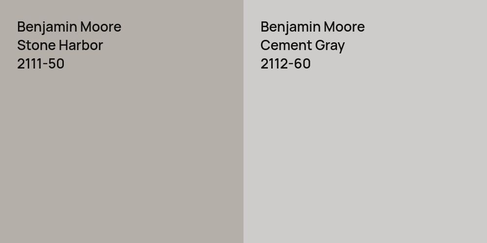 Benjamin Moore Stone Harbor vs. Benjamin Moore Cement Gray