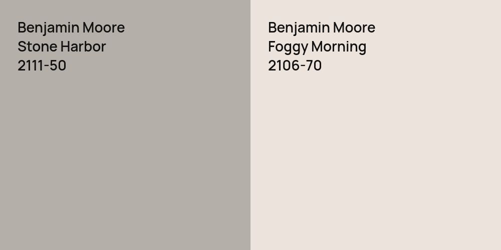 Benjamin Moore Stone Harbor vs. Benjamin Moore Foggy Morning