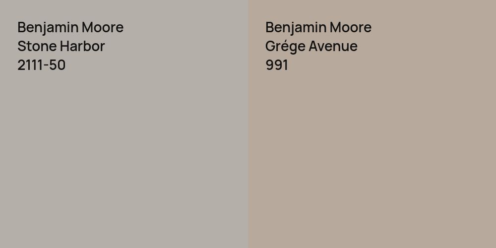 Benjamin Moore Stone Harbor vs. Benjamin Moore Grége Avenue