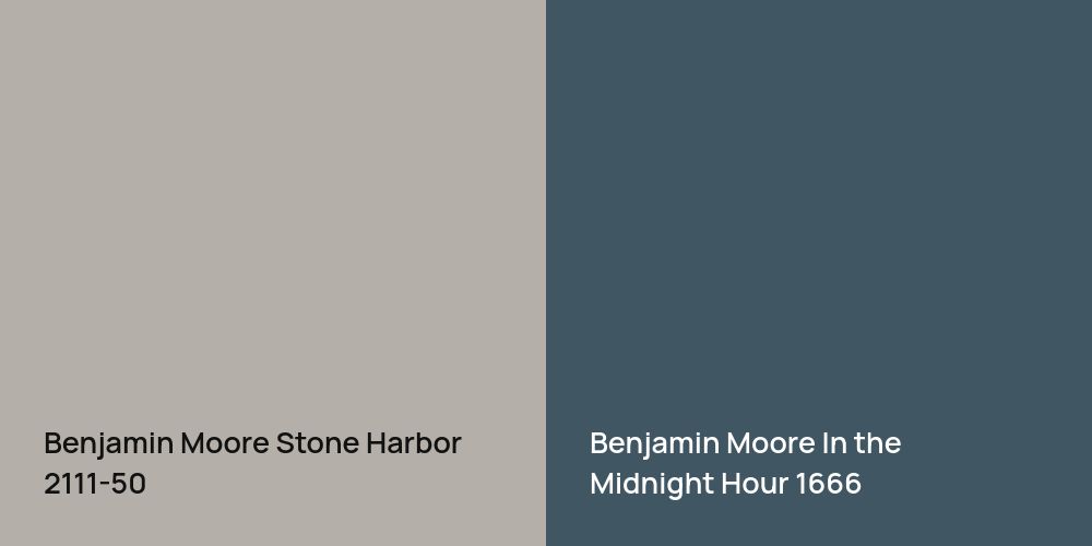 Benjamin Moore Stone Harbor vs. Benjamin Moore In the Midnight Hour