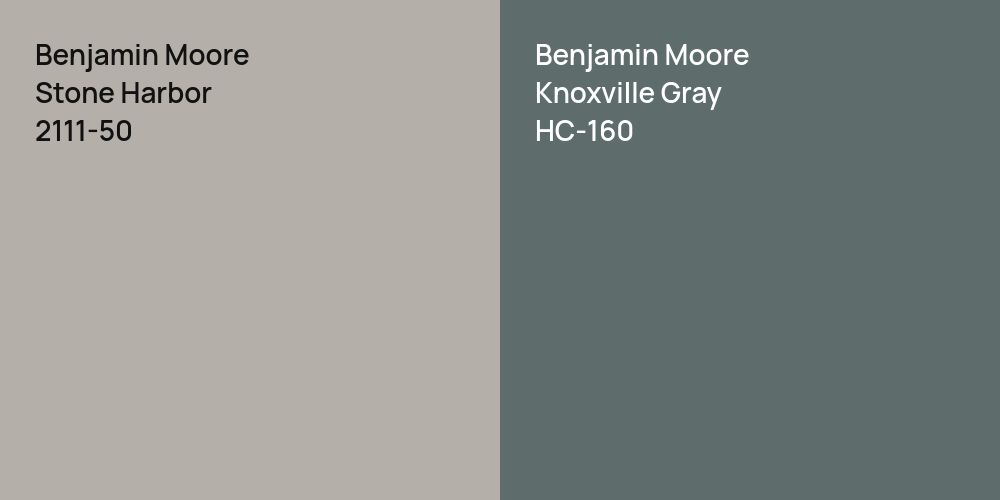 Benjamin Moore Stone Harbor vs. Benjamin Moore Knoxville Gray