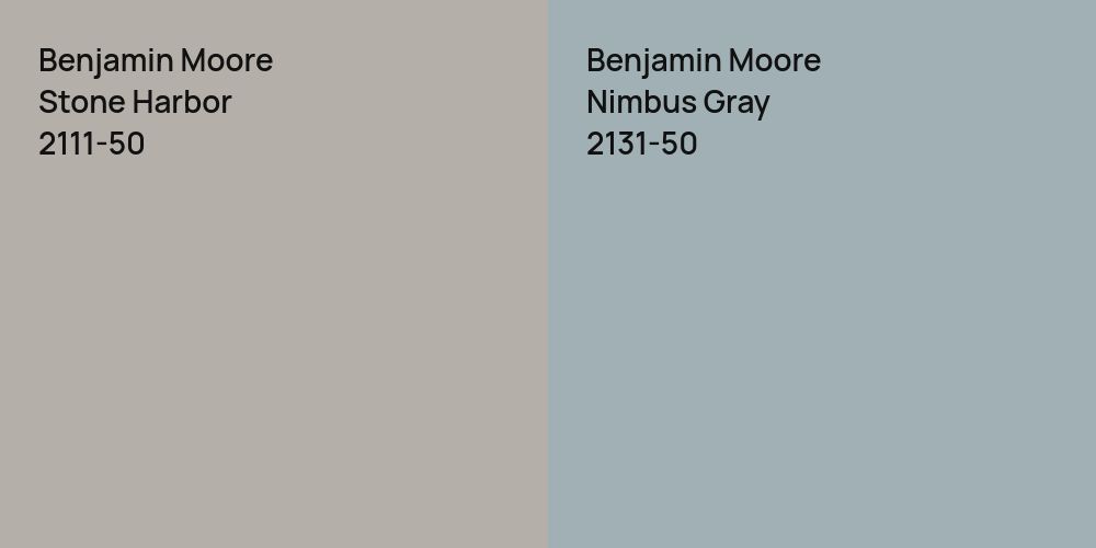 Benjamin Moore Stone Harbor vs. Benjamin Moore Nimbus Gray